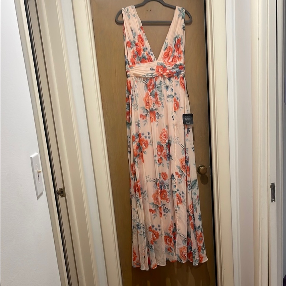 Lulus Garden Meandering Blush Pink Floral Print Lined Maxi Dress - wedding guest